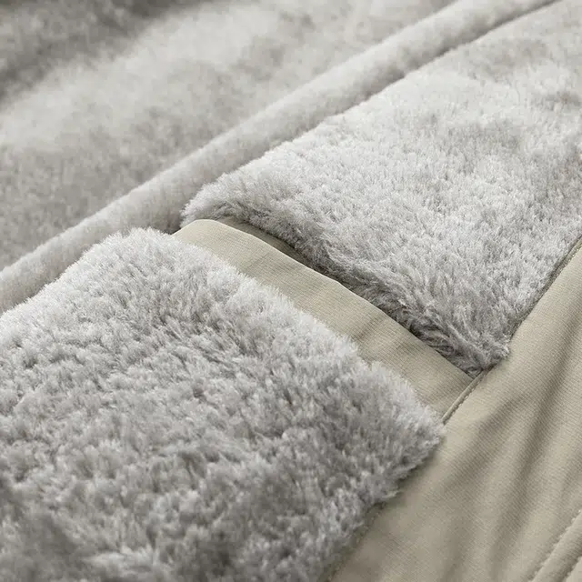 左岸 加绒加厚美式潮流百搭撞色拼接大口袋工装带帽拉链开衫上衣加肥加大码宽松休闲舒适防风保暖外套秋冬夹克 男款