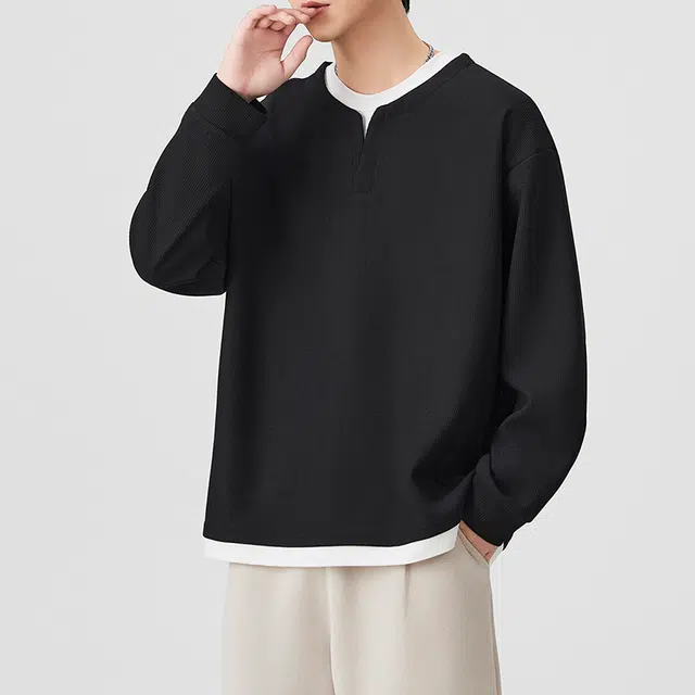 左岸 美式复古秋季男士长袖小众设计圆领时尚简约潮流百搭宽松透气舒适柔软学院风韩系高街潮牌休闲卫衣 男款