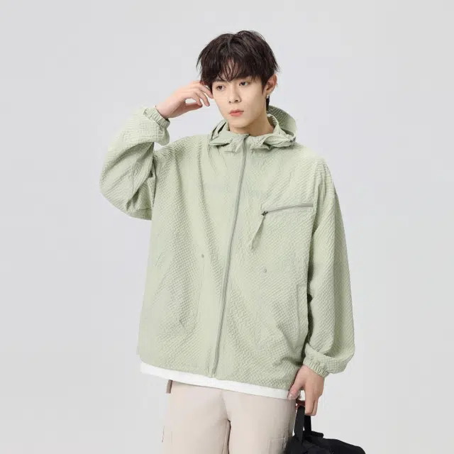 左岸 港风宽松透气轻薄款户外连帽上衣防晒服 男款