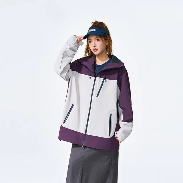 左岸 【机能风】男款工装拼色冲锋衣美式连帽保暖登山服防风防水单冲透气夹克 男女同款