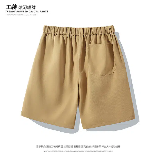 左岸 夏季山系户外多口袋纯色系带休闲工装裤男宽松透气吸湿排汗日常通勤时尚百搭港风潮流潮牌工装短裤 男款