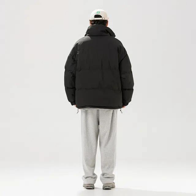 左岸 秋冬加厚保暖立领面包服棉衣休闲宽松青少年港风潮牌设计感撞色拼接简约棉袄外套棉服 男女同款