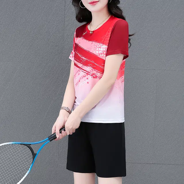 左岸 夏款舒适透气轻便显瘦时尚设计百搭两件套休闲套装 女款