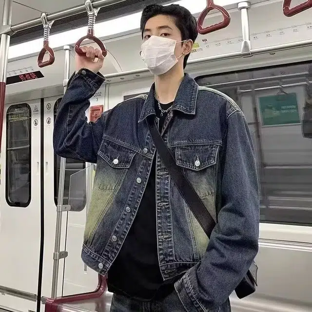 左岸 美式复古潮流个性时尚简约青少年小众学院风设计翻领宽松痞帅酷潮休闲高街百搭港风潮牌牛仔外套 男女同款