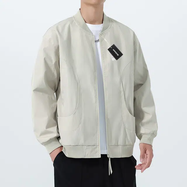 左岸 棒球服外套男春秋季宽松休闲工装上衣高级感飞行员舒适棒球领夹克 男款