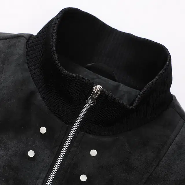 左岸 加绒加厚夹克港风时尚潮牌百搭拉链开衫立领上衣休闲宽松加肥加大码秋冬防风保暖棉袄外套皮衣 男款