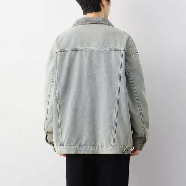 左岸 加绒加厚青少年美式复工毛领翻领工装风上衣港风时尚潮牌百搭休闲宽松防风保暖秋冬棉袄夹克牛仔外套 男款