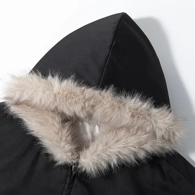 左岸 美式高街座山雕棉衣冬季毛领棉袄外套情侣款加绒加厚防风保暖连帽上衣棉服 男女同款