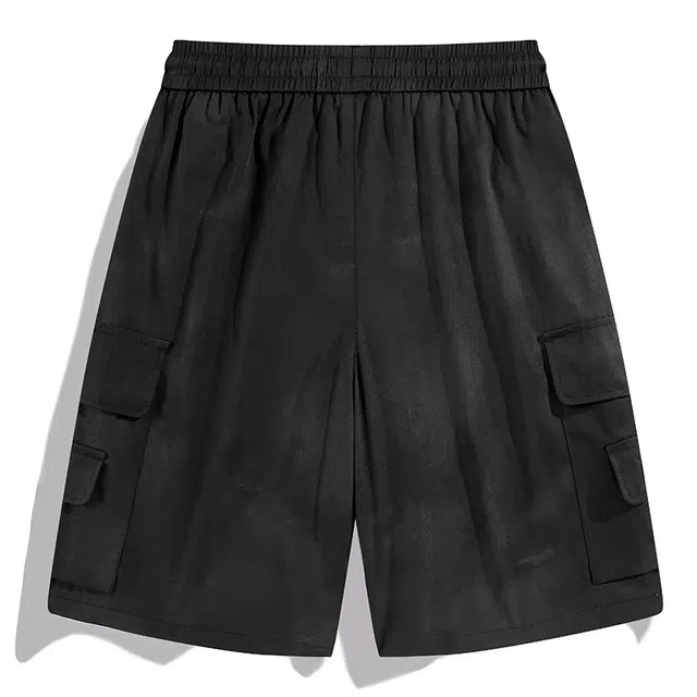 左岸 夏季潮牌时尚百搭薄款日常直筒扎染五分工装宽松潮流抽绳通勤休闲短裤 男款