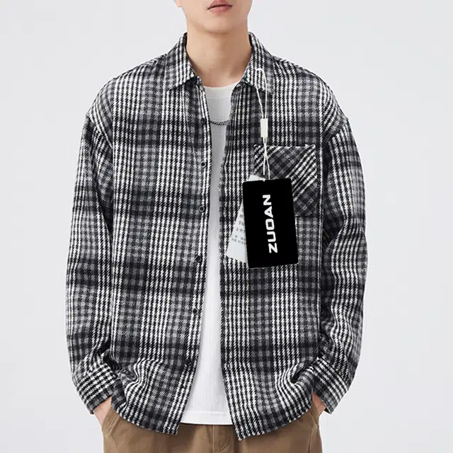 左岸 美式高街青少年百搭衬衣时尚潮流宽松舒适高级氛围感店帅小众校园风韩系潮牌衬衫 男款