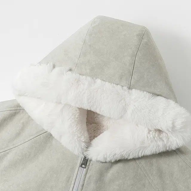 左岸 美式高街座山雕棉衣上衣冬季仿兔毛棉袄外套情侣款加绒加厚防风保暖连帽夹克棉服 男女同款