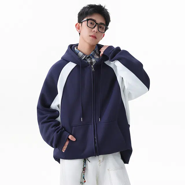 左岸 美式高街百搭时尚潮流上衣外套简约宽松舒适小众学院风休闲韩系潮牌卫衣 男款