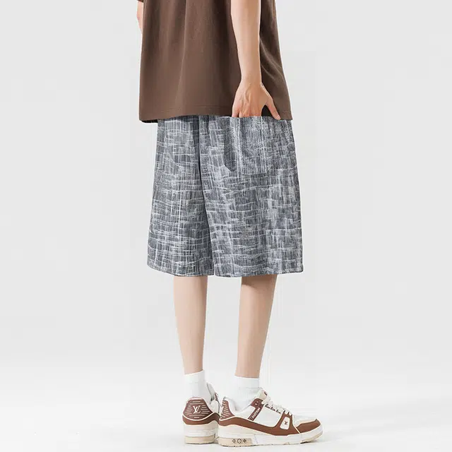 左岸 大码高街宽松透气运动五分休闲短裤 男款