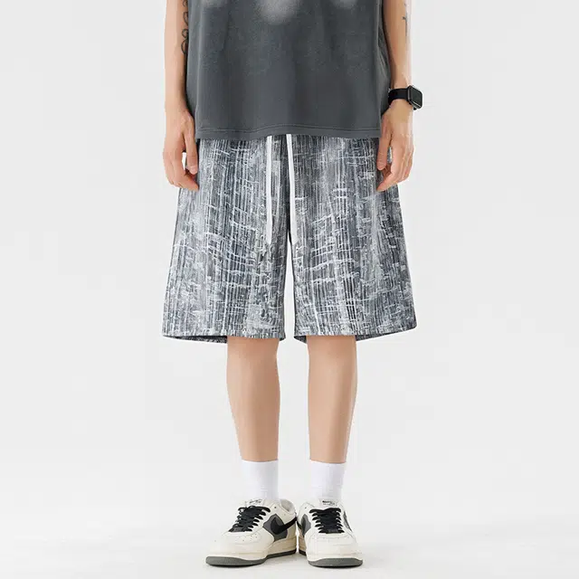 左岸 大码高街宽松透气运动五分休闲短裤 男款