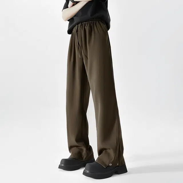 左岸 高街直筒阔腿长裤垂感拖地潮牌宽松休闲裤 男款