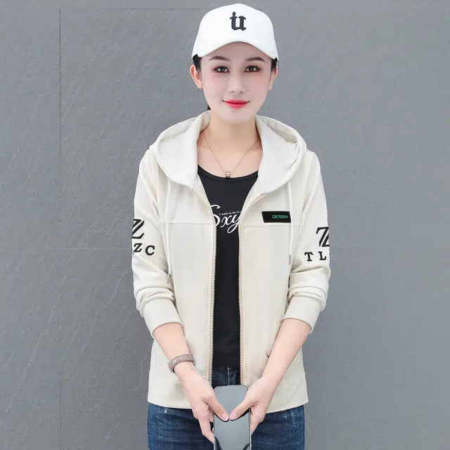 左岸 灯芯绒运动简约休闲舒适女春秋时尚减龄洋气拉链开衫连帽卫衣绒感外套 女款