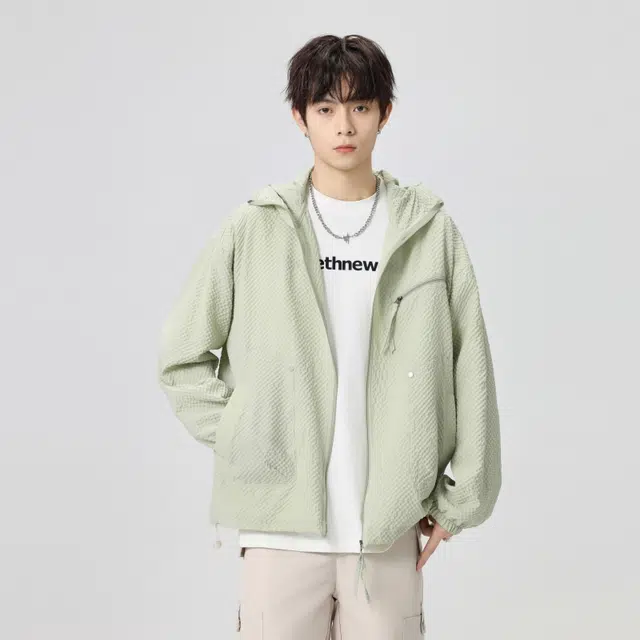左岸 港风宽松透气轻薄款户外连帽上衣防晒服 男款