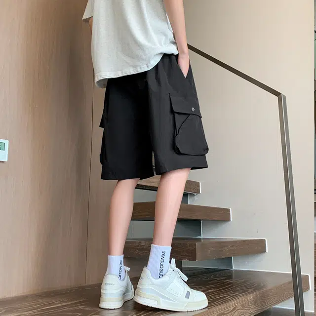 左岸 夏季薄款潮牌运动外穿冰丝五分大裤衩休闲短裤 男款