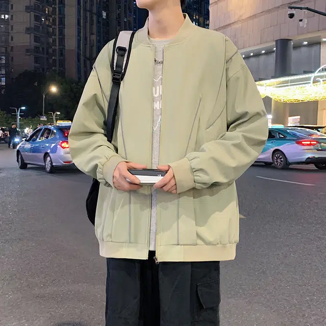 左岸 美式飞行员外套男秋季宽松休闲棒球服上衣潮牌高街工装夹克 男款