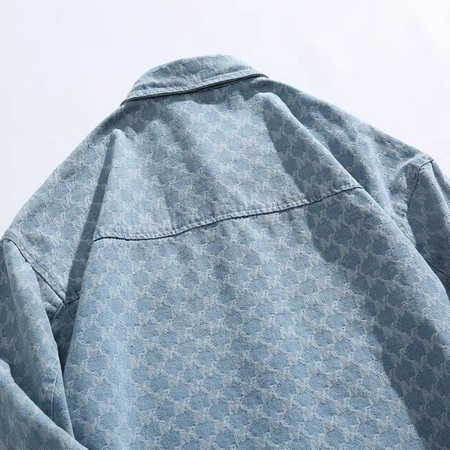 左岸 美式高街百搭牛仔上衣设计纽扣简约时尚个性高级感宽松休闲舒适小众学院风港风潮牌衬衫 男款