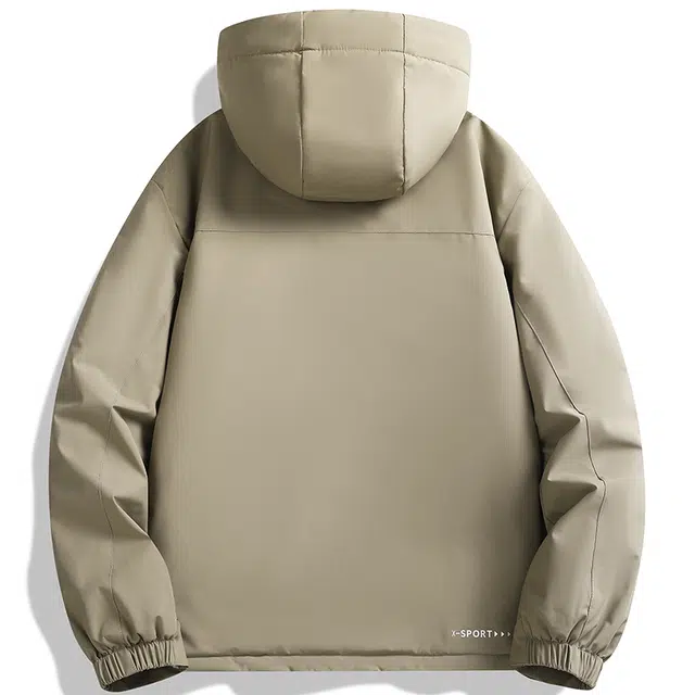 左岸 秋冬加绒加厚美式工装风带帽上衣加肥加大码百搭简约休闲宽松山系户外防风保暖棉袄外套棉服 男款