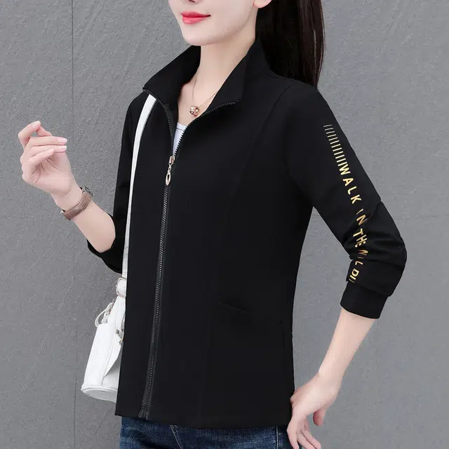 左岸 时尚简约女士薄款长袖外套百搭潮流宽松透气舒适柔软轻便气质设计立领拉链上衣洋气减龄休闲夹克 女款