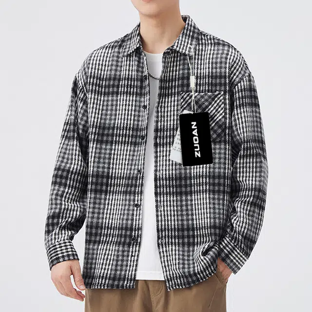 左岸 美式高街青少年百搭衬衣时尚潮流宽松舒适高级氛围感店帅小众校园风韩系潮牌衬衫 男款