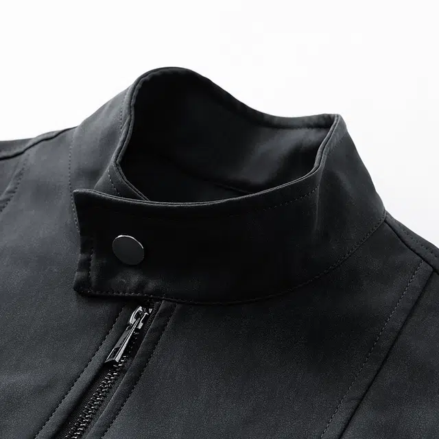 左岸 春秋美式复古高街潮流百搭纯色拉链开衫夹克上衣宽松休闲舒适防风保暖外套皮衣 男款