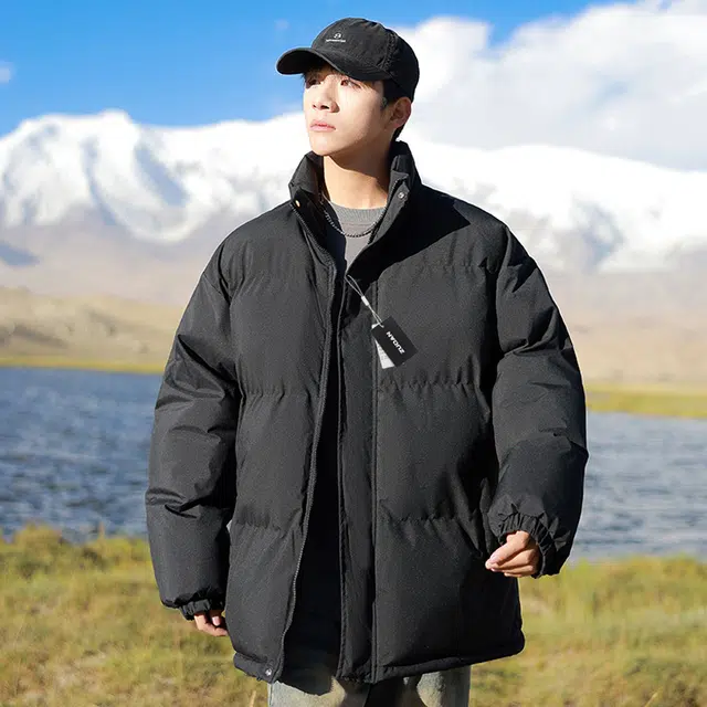 左岸 【巨暖和】美式立领棉衣男秋冬季潮牌加厚面包服保暖防寒棉袄冬装外套百搭纯色棉服 男女同款