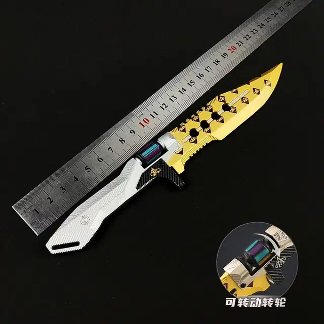 康姆森 酷炫合金近战小刀武器 可转动转轮 未开刃 其他静态模型
