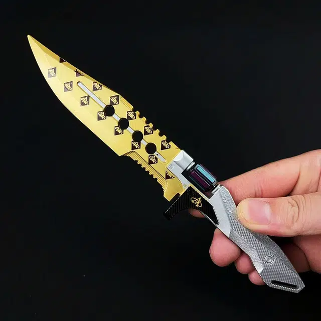 康姆森 酷炫合金近战小刀武器 可转动转轮 未开刃 其他静态模型