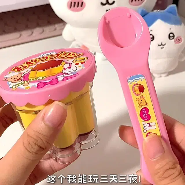 康姆森 超萌果冻草莓小布丁 可爱投喂勺子 好玩有趣 过家家玩具