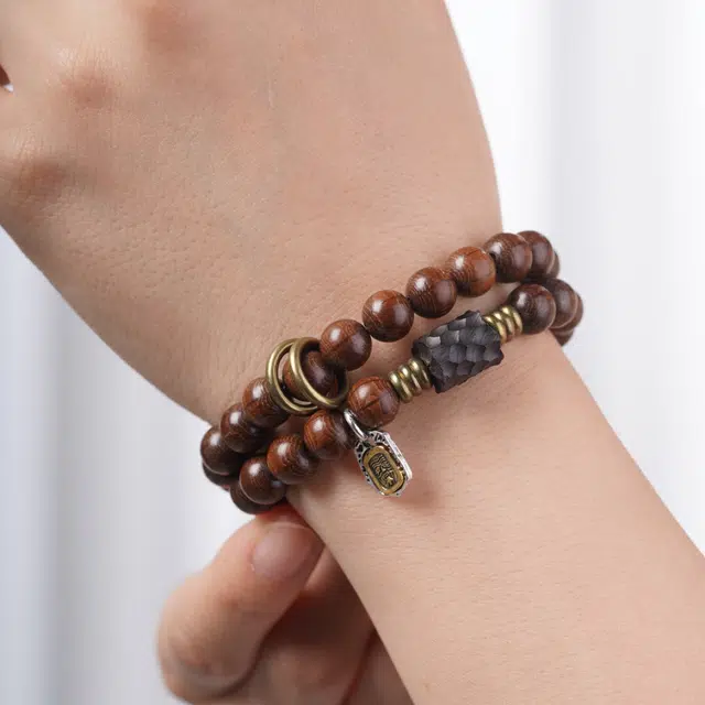 芳缘小傅 正宗文玩佛珠 简约时尚名贵高档小众 诸事顺利时来运转八方来财 好运 六道木 木作手串 男女同款情侣款