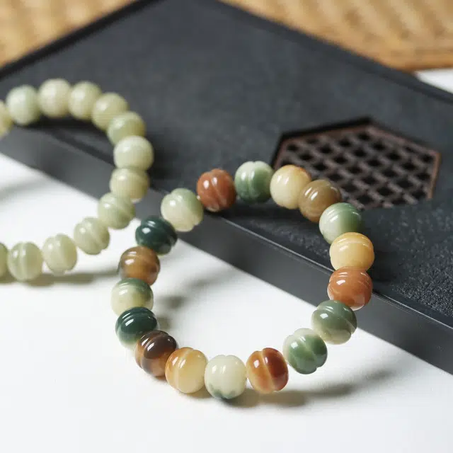芳缘小傅 有钱花转运珠 文玩手持佛珠招财纳福复古国风高品质渐变雕刻汉堡珠#好运 菩提根 手串 男女同款情侣款