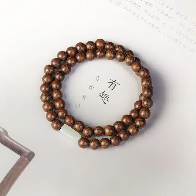 芳缘小傅 盘玩禅意古风文玩佛珠复古念珠时来运转盘玩串珠转运手把件 #好运礼盒 金丝檀木 手串 男女同款情侣款