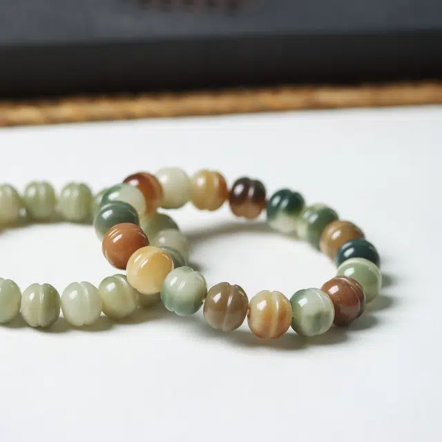 芳缘小傅 有钱花转运珠 文玩手持佛珠招财纳福复古国风高品质渐变雕刻汉堡珠#好运 菩提根 手串 男女同款情侣款