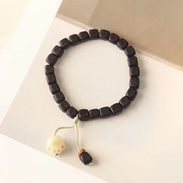 芳缘小傅 文玩佛珠转运珠新中式国风纳福 高级感气质森系小众方糖珠猫爪#好运 紫光檀 手串 男女同款情侣款