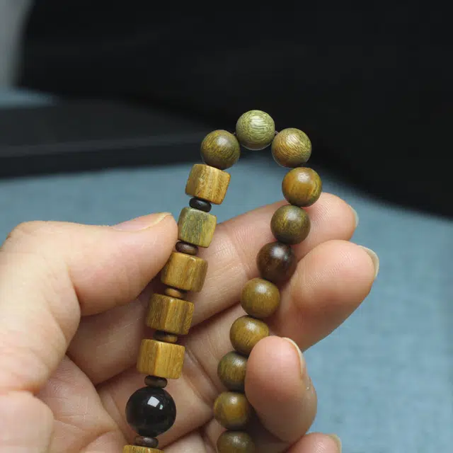 芳缘小傅 文玩佛珠转运珠 新中式国风纳福有钱花  高级感气质小众 绿檀 手串 男女同款情侣款