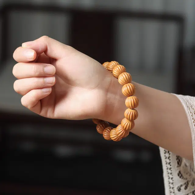 芳缘小傅 新中式精品盘玩串珠 国潮文玩佛珠一帆风顺吉祥如意雕刻南瓜转运珠富贵摩登复古小众设计#好运 猴头核桃 手串 男女同款情侣款