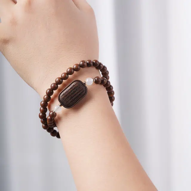 芳缘小傅 梵文转运珠 文玩佛牌平安国潮新中式穿搭 通勤叠戴百搭#好运 金丝檀木 手串 男女同款情侣款