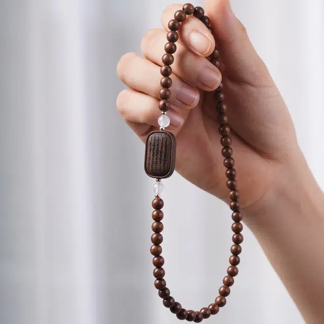 芳缘小傅 梵文转运珠 文玩佛牌平安国潮新中式穿搭 通勤叠戴百搭#好运 金丝檀木 手串 男女同款情侣款