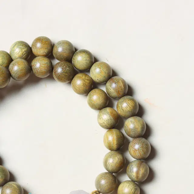 芳缘小傅 文玩佛珠小众简约国风国潮招财纳福考试上岸小众转运珠双圈 #好运 绿檀 木作手串 男女同款情侣款