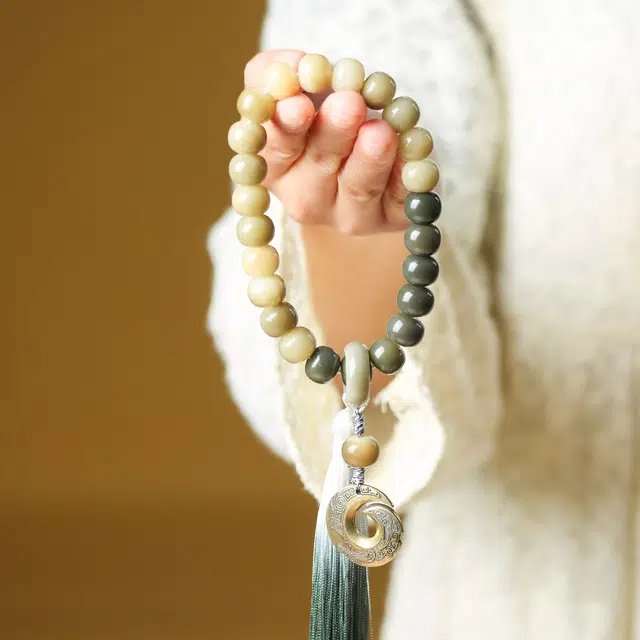 【时来运转】 芳缘小傅 本命年有钱花转运珠 文玩手持佛珠招财纳福复古国风高品质藏式桶珠渐变飘花手持#好运 菩提根 手串 男女同款情侣款