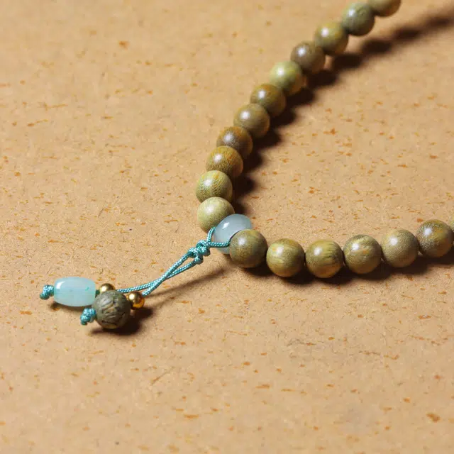 芳缘小傅 文玩佛珠小众简约国风国潮招财纳福考试上岸小众转运珠双圈 #好运 绿檀 木作手串 男女同款情侣款