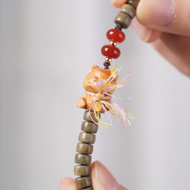 芳缘小傅 平安纳福 #好运转运珠 手机挂件多圈手持禅意文玩佛珠#好运 绿檀 珠串 男女同款情侣款