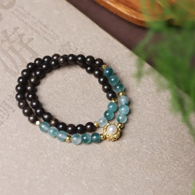 【婧】 芳缘小傅 国潮新中式文玩佛珠八方来财盘玩新宠静心凝神出街神器素雅百搭高品念珠国风转运礼盒 #好运  黑檀 手串 男女同款情侣款