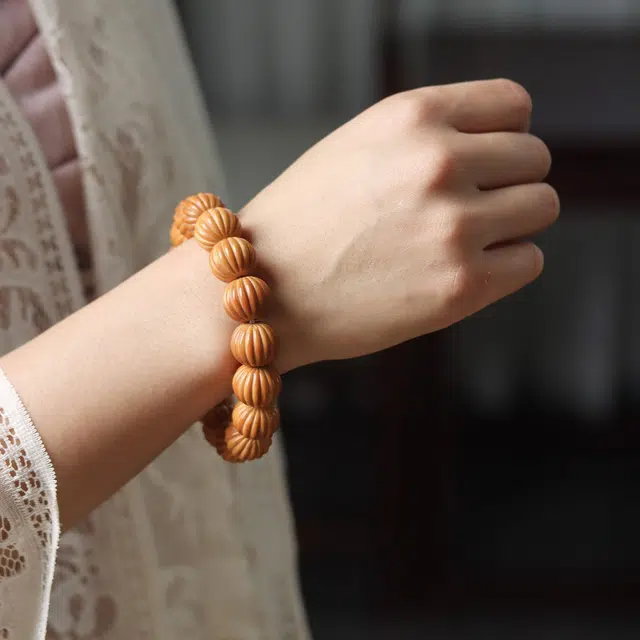 芳缘小傅 新中式精品盘玩串珠 国潮文玩佛珠一帆风顺吉祥如意雕刻南瓜转运珠富贵摩登复古小众设计#好运 猴头核桃 手串 男女同款情侣款