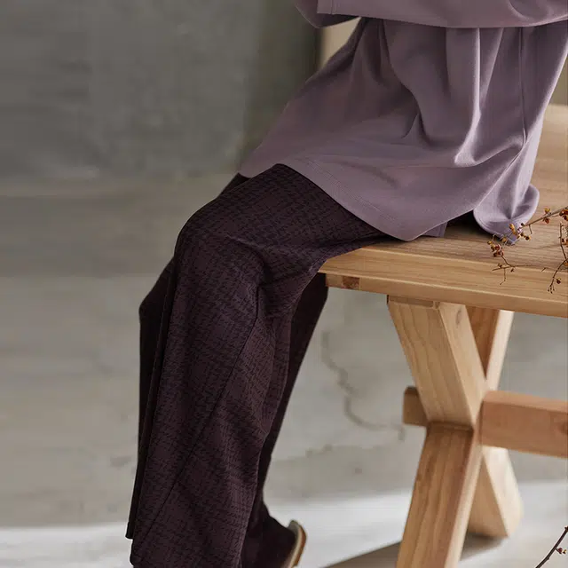 热妒 春秋季纯棉长袖长裤格子自带胸垫可外穿家居服套装睡衣礼盒 女款