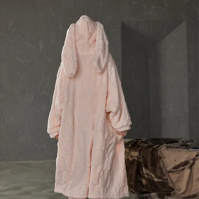 热妒 卡通俏皮兔可爱可外穿家居服睡衣套装 女款 浅粉