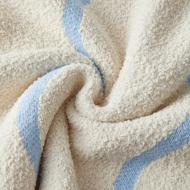 热妒 舒适柔软条纹可外穿长袖长裤睡衣套装 女款 米白色